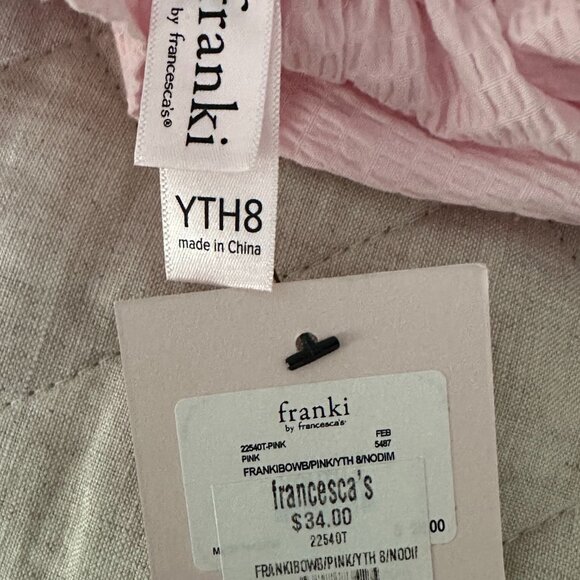 NWT Franki by Francesca’s pink Bella Flutter Sleeve Bow Back Top - Picture 4 of 4